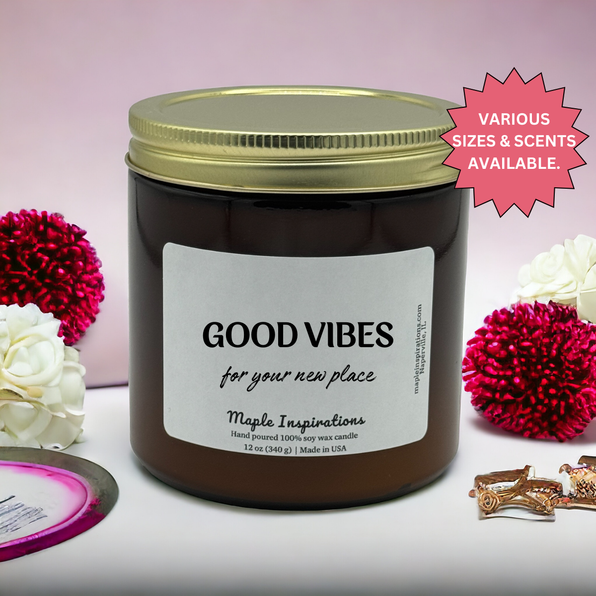 Housewarming Gift for New Homeowner, Good Vibes For Your Place, Soy Candle, New Homeowner Gift Candle