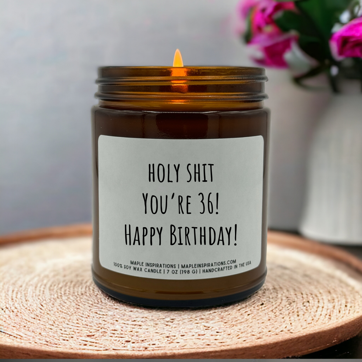 36th Birthday Gift, Funny Candle, Funny 36th Birthday Gift, Candle Gift For 36th Birthday Turning 36 Years Old, Holy Shit You're 36