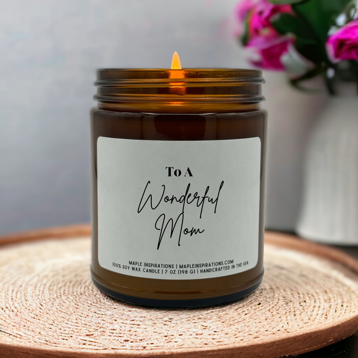 Wonderful Mom Scented Soy Candle, Mother's Day Gift for Mom, Mom Gift, Mom Candle, Mom Birthday, Candle For Mom, Best Mom, For Mom, Mothers Day Candle