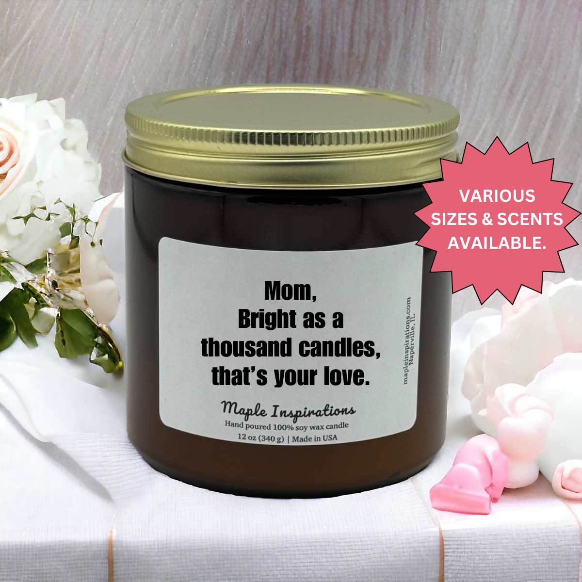 Candle Gift For Mom, Scented Candle, Mother's Day Gift for Mom, Wedding Gift Mom , Soy Candle Mom Birthday Gift, Mum, Gift From Daughter / Son, Mom thank you, Mom Candle
