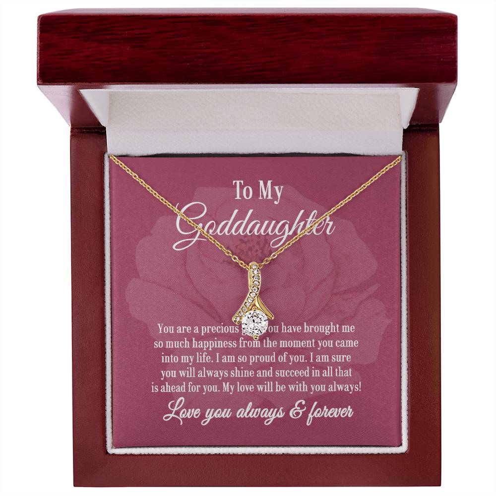 Alluring Beauty Necklace For Goddaughter, Goddaughter Baptism Gift From Godmother