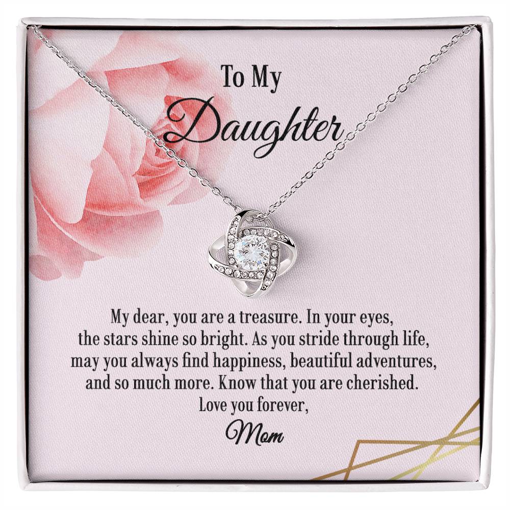 Mom and Daughter Love Knot Necklace, Gift for Daughter