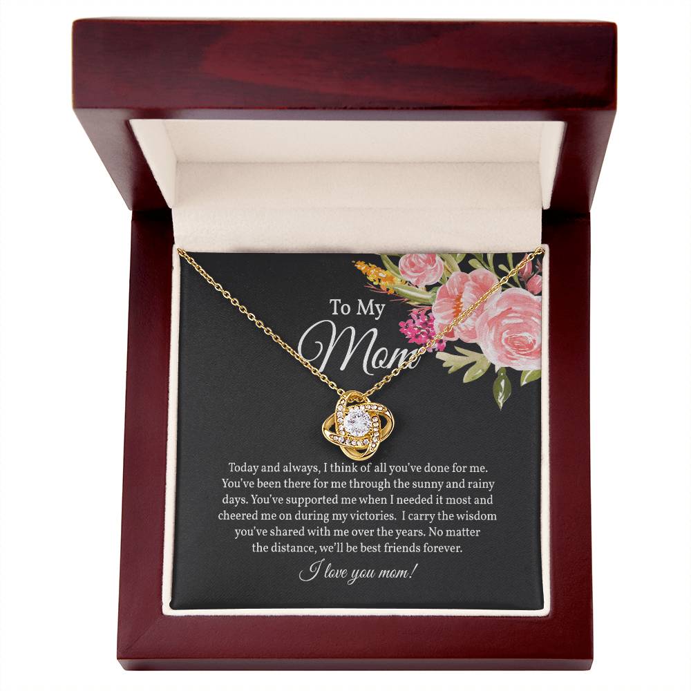 Love Knot Necklace for Mom, Mom and Daughter, Gift from Daughter for Mom,  Necklace gift from Son for Mom