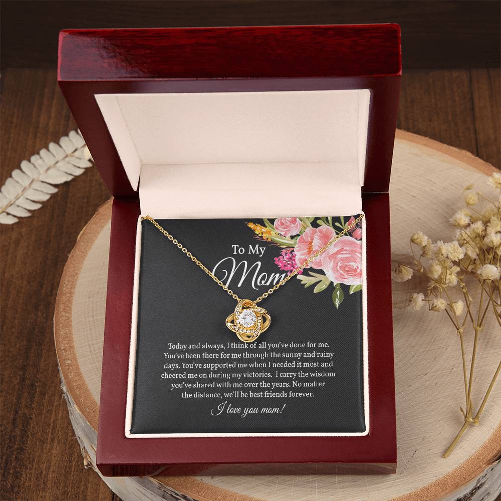 Love Knot Necklace for Mom, Mom and Daughter, Gift from Daughter for Mom,  Necklace gift from Son for Mom