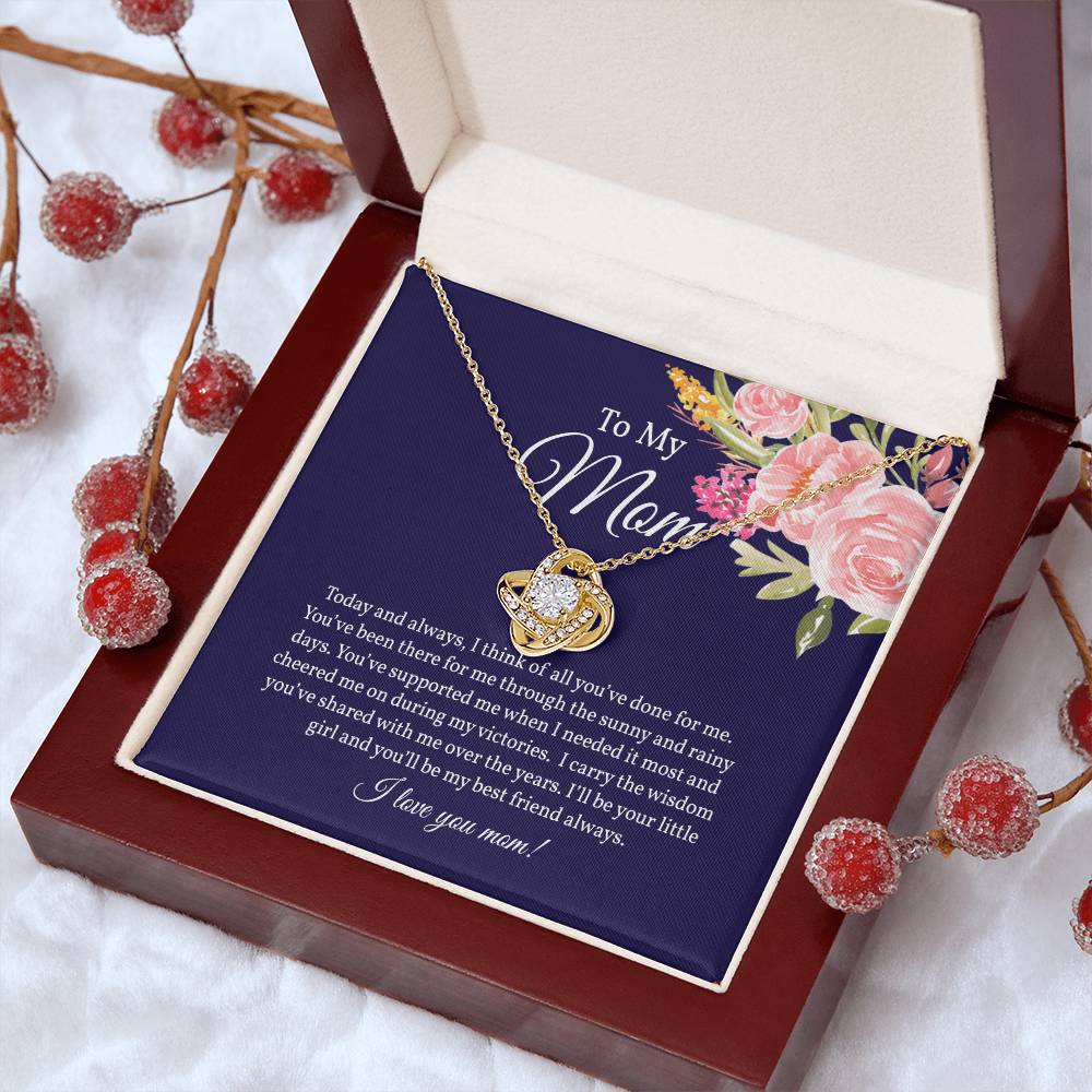 Gift from Daughter for Mom, Love Knot Necklace for Mom