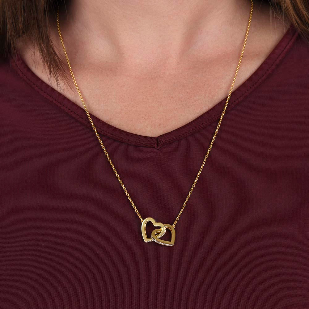 Gift from Daughter for Mom, Interlocking Hearts Necklace for Mom