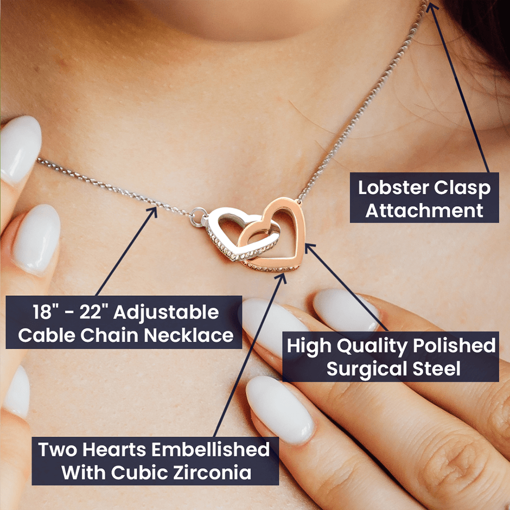 Gift from Daughter for Mom, Interlocking Hearts Necklace for Mom