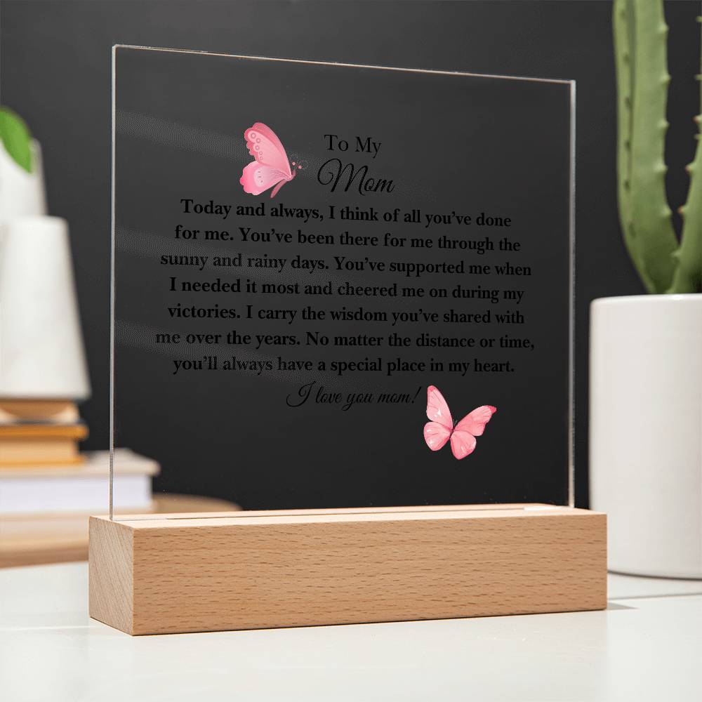 To My Mom Acrylic Plaque, Gift for Mom