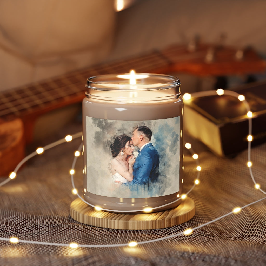 Personalized Portrait on Candle Jar with Aromatherapy Candle, 9oz