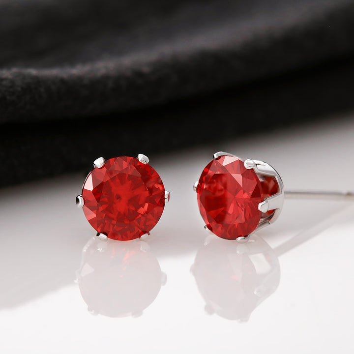 Elegant Red Cubic Zirconia Earrings