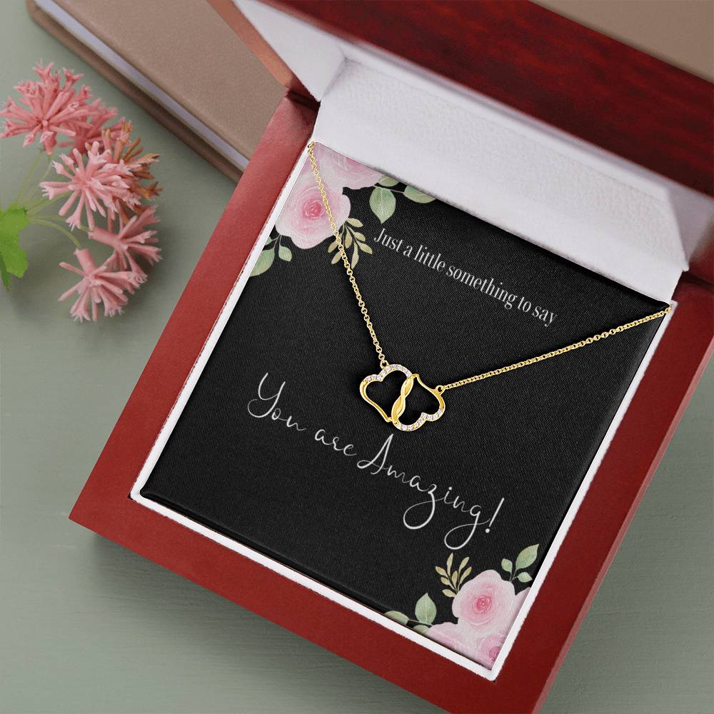 Gold Hearts Pendant Necklace - You Are Amazing Gift