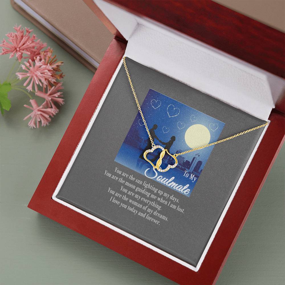 Stunning Necklace with Gold Hearts Gift for Soulmate, Gift for Her
