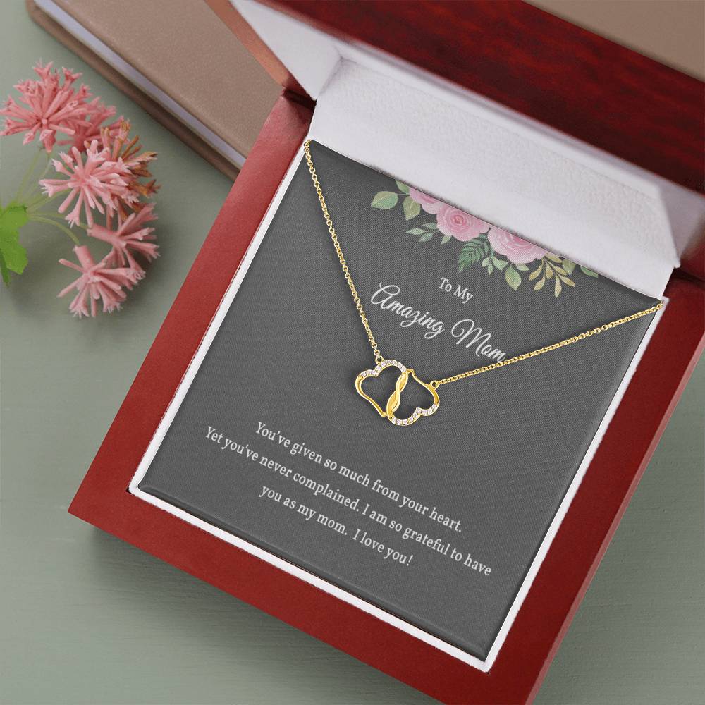 Stunning Gold Hearts Pendant Necklace Gift for Mom