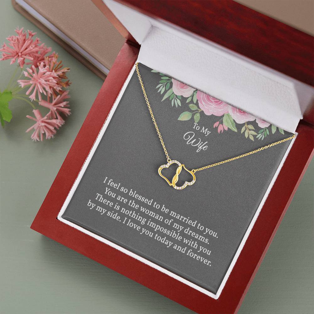 Elegant Gold Hearts Pendant and Necklace Gift for Wife