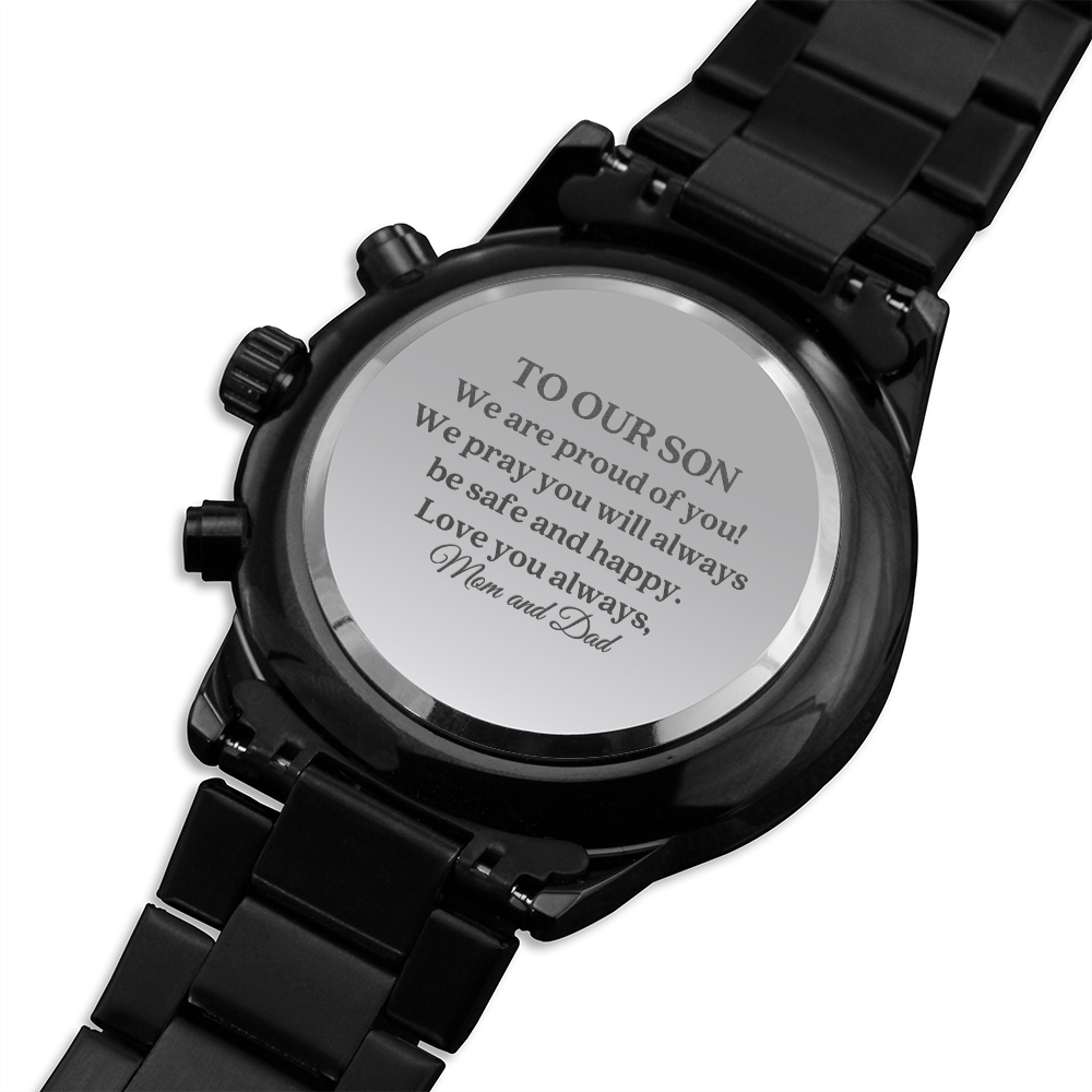 To Our Son Wedding Gift, From Mom and Dad, Custom Watch Gift For Son,