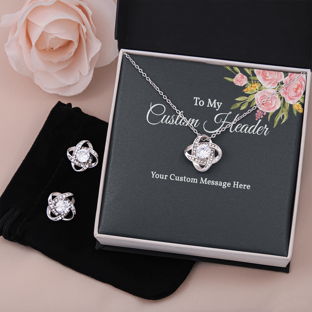 Elegant Necklace and Earring Set with Custom Message