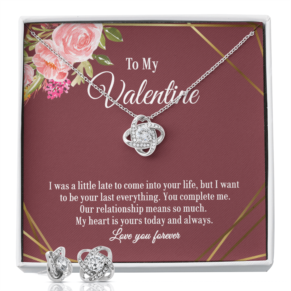 Elegant Love Knot Earring and Necklace Set for Her