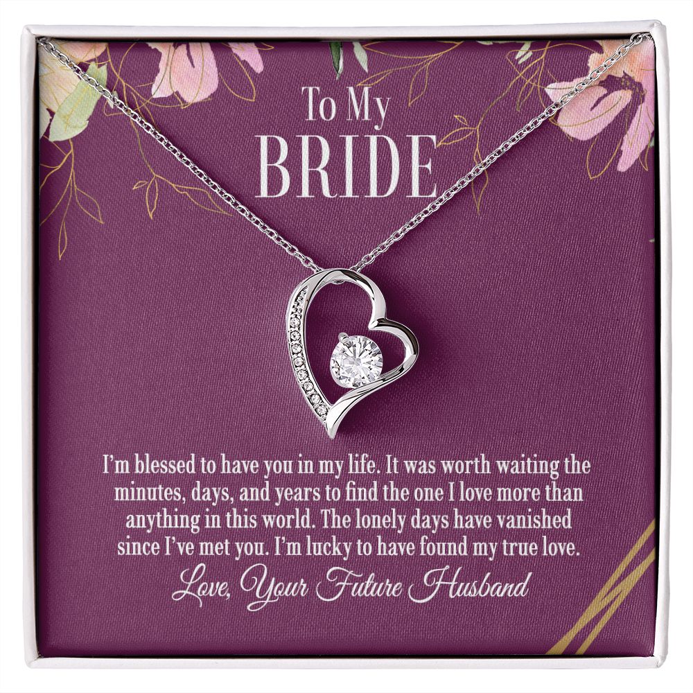 Gift for Bride on Wedding Day, Bride Heart Necklace, Sentimental Wedding Gift for Wife from Groom