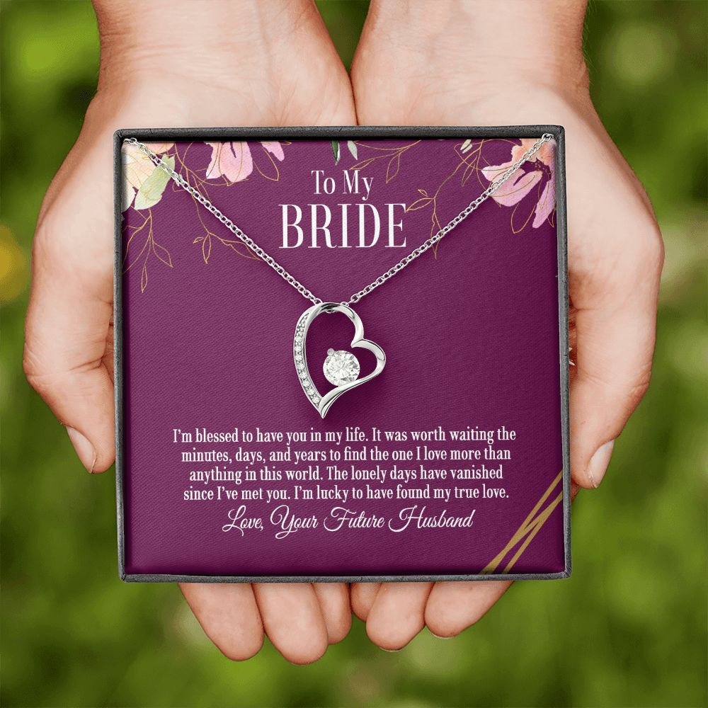 Gift for Bride on Wedding Day, Bride Heart Necklace, Sentimental Wedding Gift for Wife from Groom