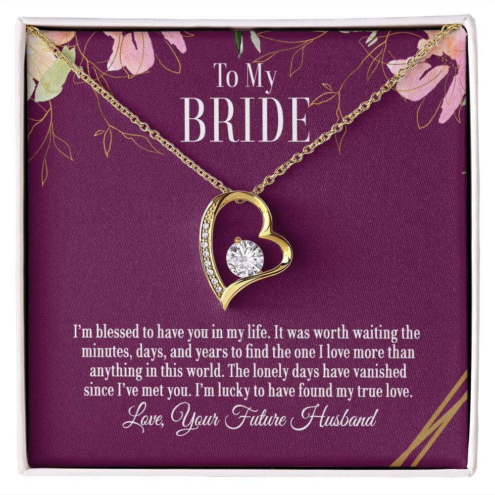 Gift for Bride on Wedding Day, Bride Heart Necklace, Sentimental Wedding Gift for Wife from Groom