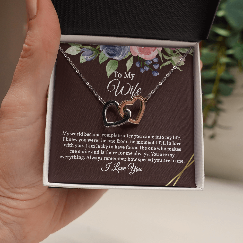 Interlocked Hearts Necklace for Wife