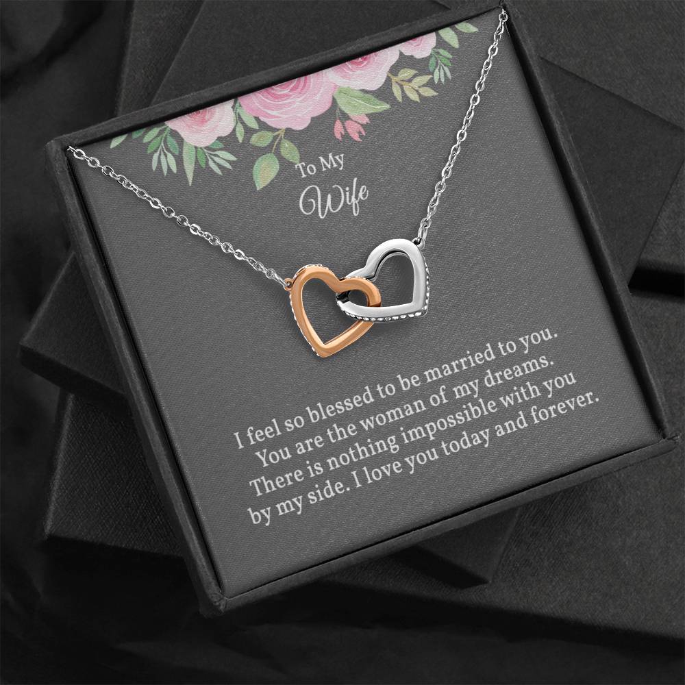 Two Hearts Necklace Gift for Wife