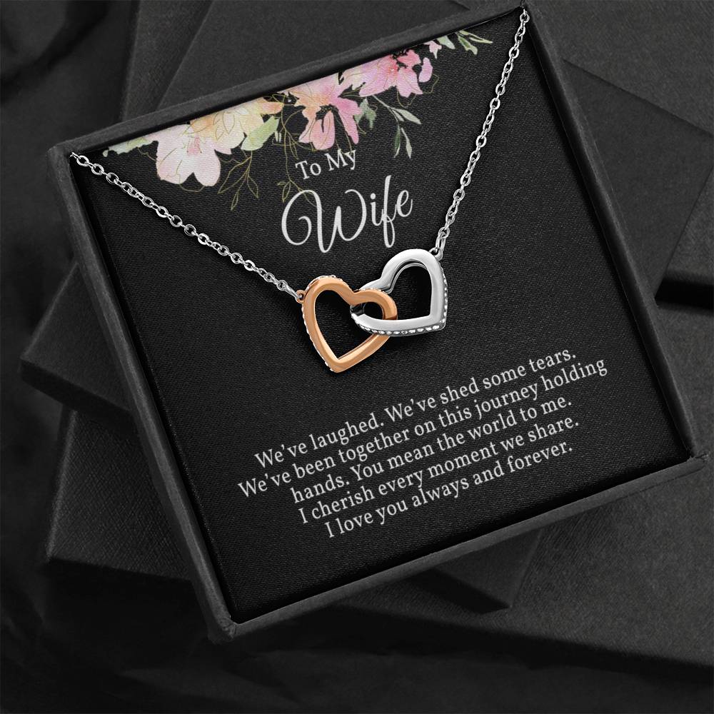 Two Hearts Necklace Gift for Wife