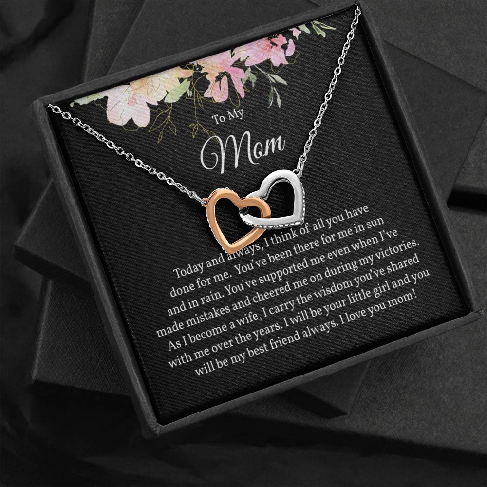 Two Hearts Necklace Gift for Mother of the Bride, Gift for Mom