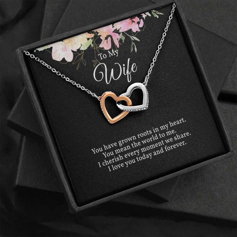 Two Hearts Necklace Gift for Wife