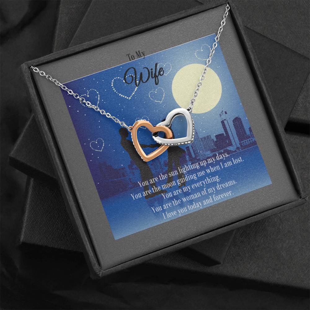 Two Hearts Necklace Gift for Wife