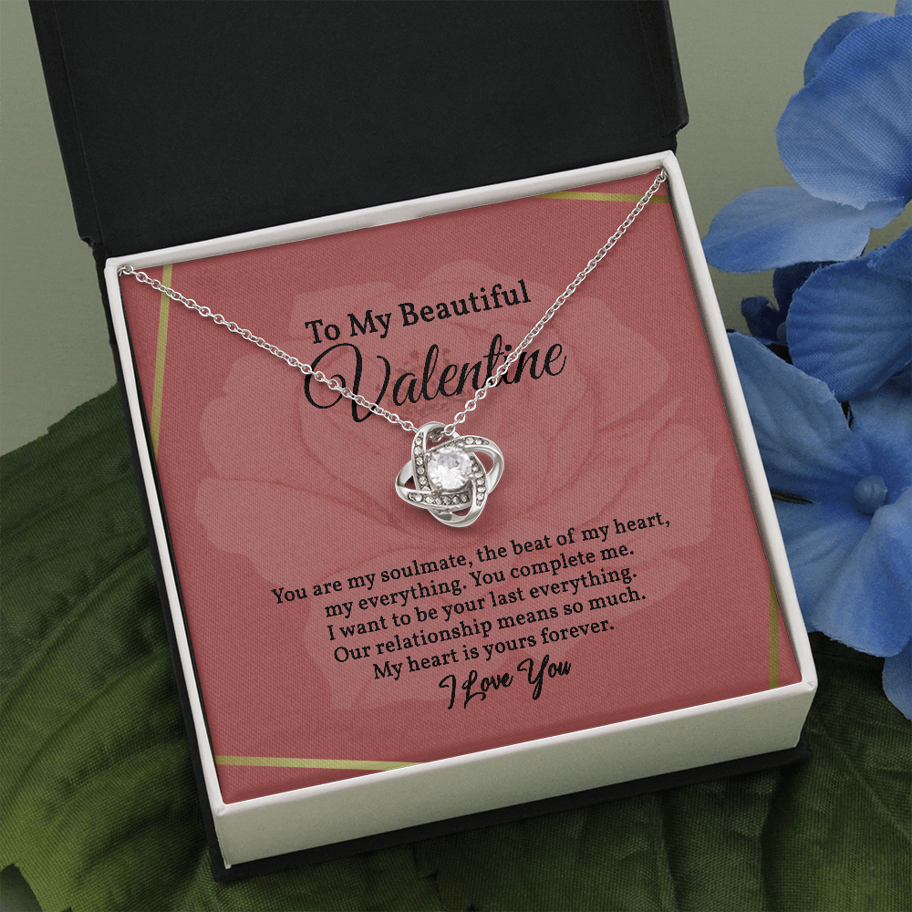 To My Valentine Love Knot Necklace